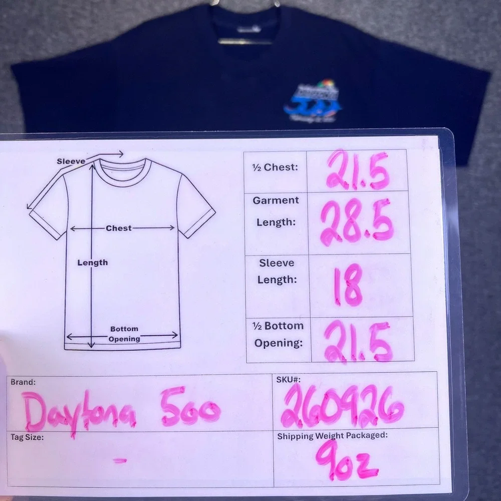Daytona 500 Shirt Mens L Navy‎ Blue Vintage 2001 Racing Pocket Graphic Tee